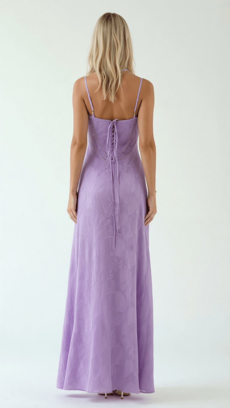 Womens Lace Style Maxi Dress – Elegant Occasion Statement Look