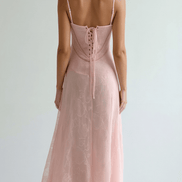 Womens Lace Style Maxi Dress – Elegant Occasion Statement Look