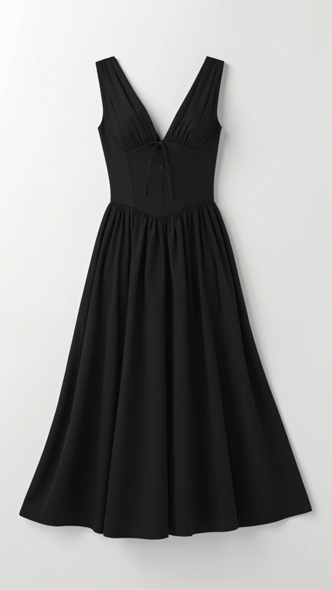 Womens Plunge Midi Dress – Elegant Twist Front Occasion Style