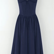 Womens Plunge Midi Dress – Elegant Twist Front Occasion Style