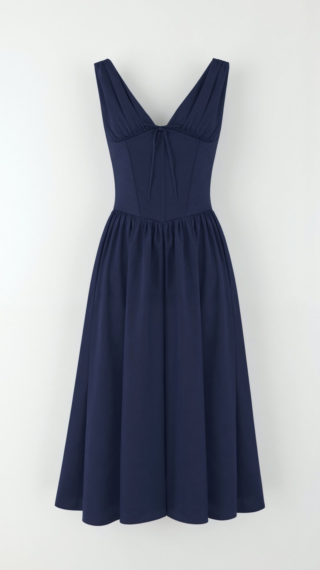 Womens Plunge Midi Dress – Elegant Twist Front Occasion Style