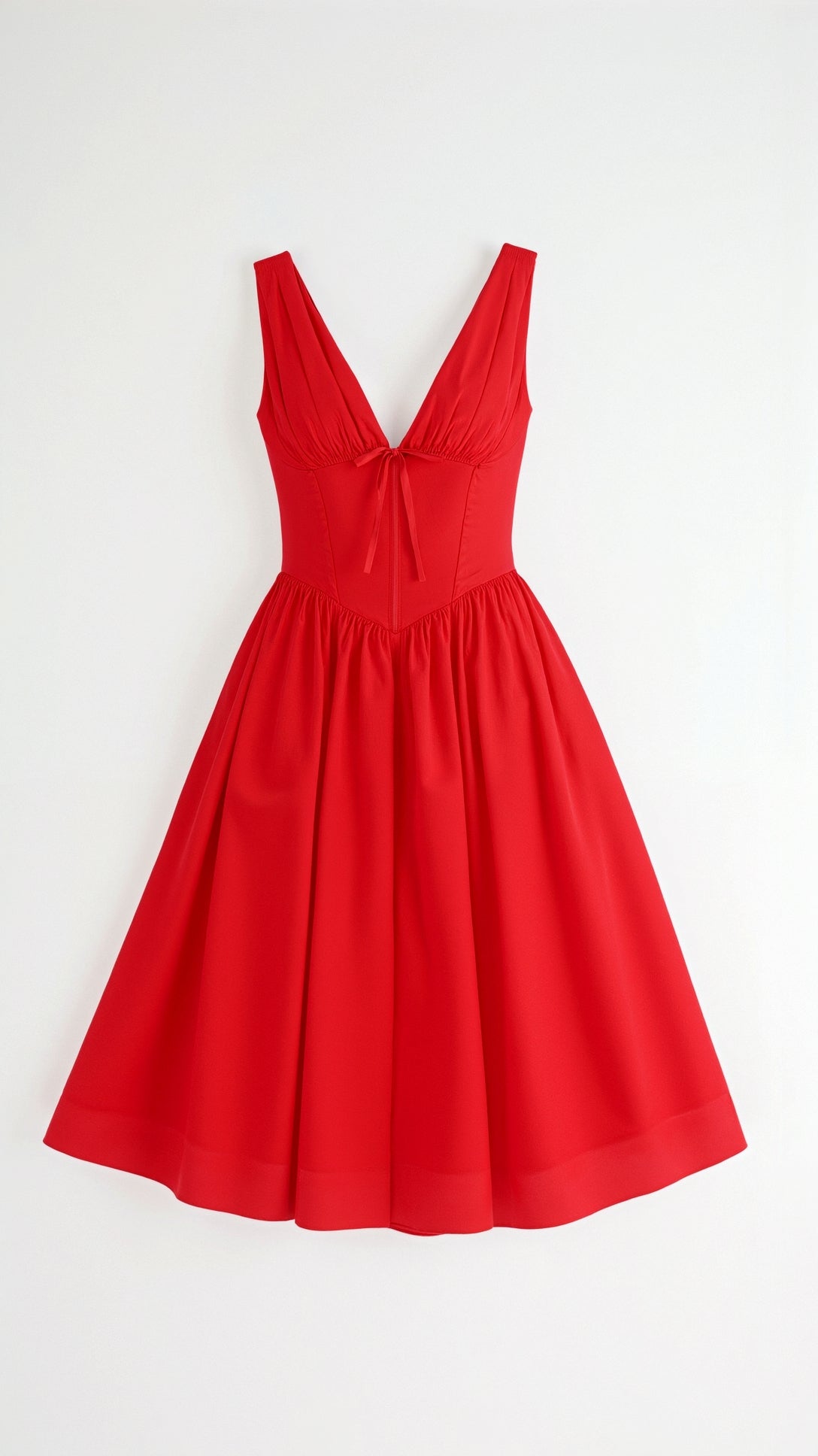 Womens Plunge Midi Dress – Elegant Twist Front Occasion Style