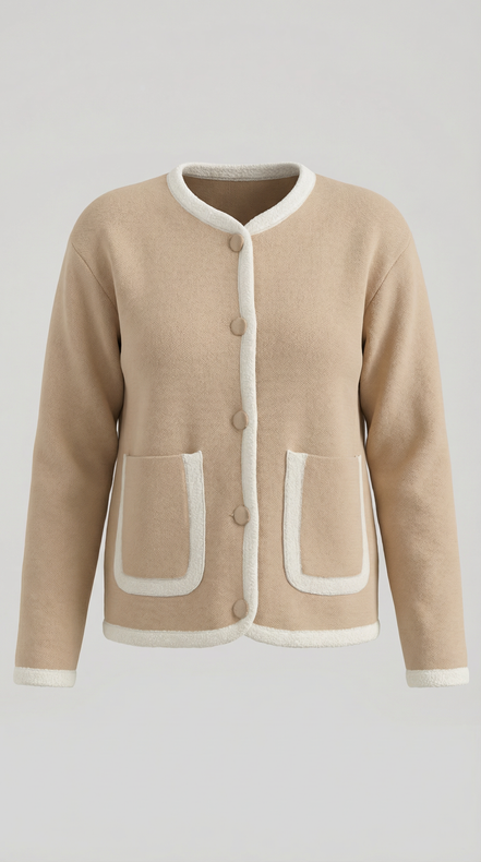 Claire – Cardigan Women Cropped Cardigan Button Front Knit Jacket Elegant