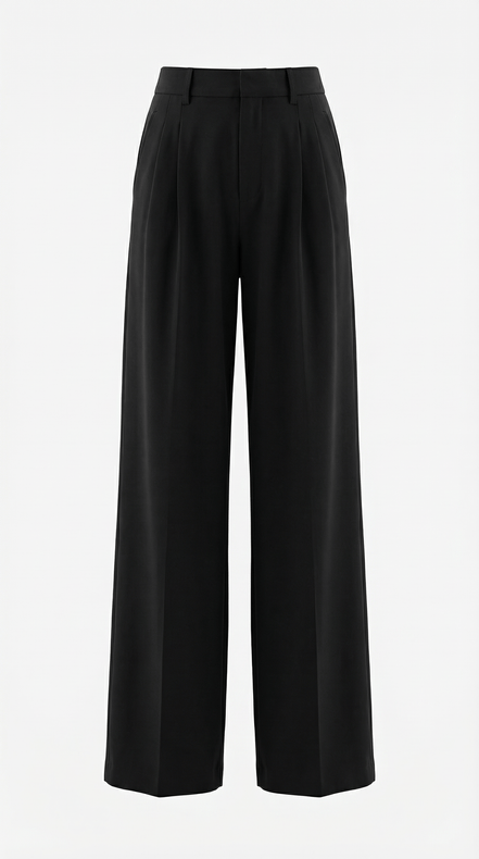 Womens Straight Leg Trousers – Relaxed Pleated Everyday Style