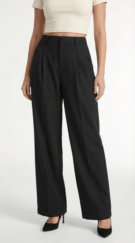 Womens Straight Leg Trousers – Relaxed Pleated Everyday Style