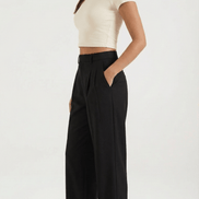 Womens Straight Leg Trousers – Relaxed Pleated Everyday Style