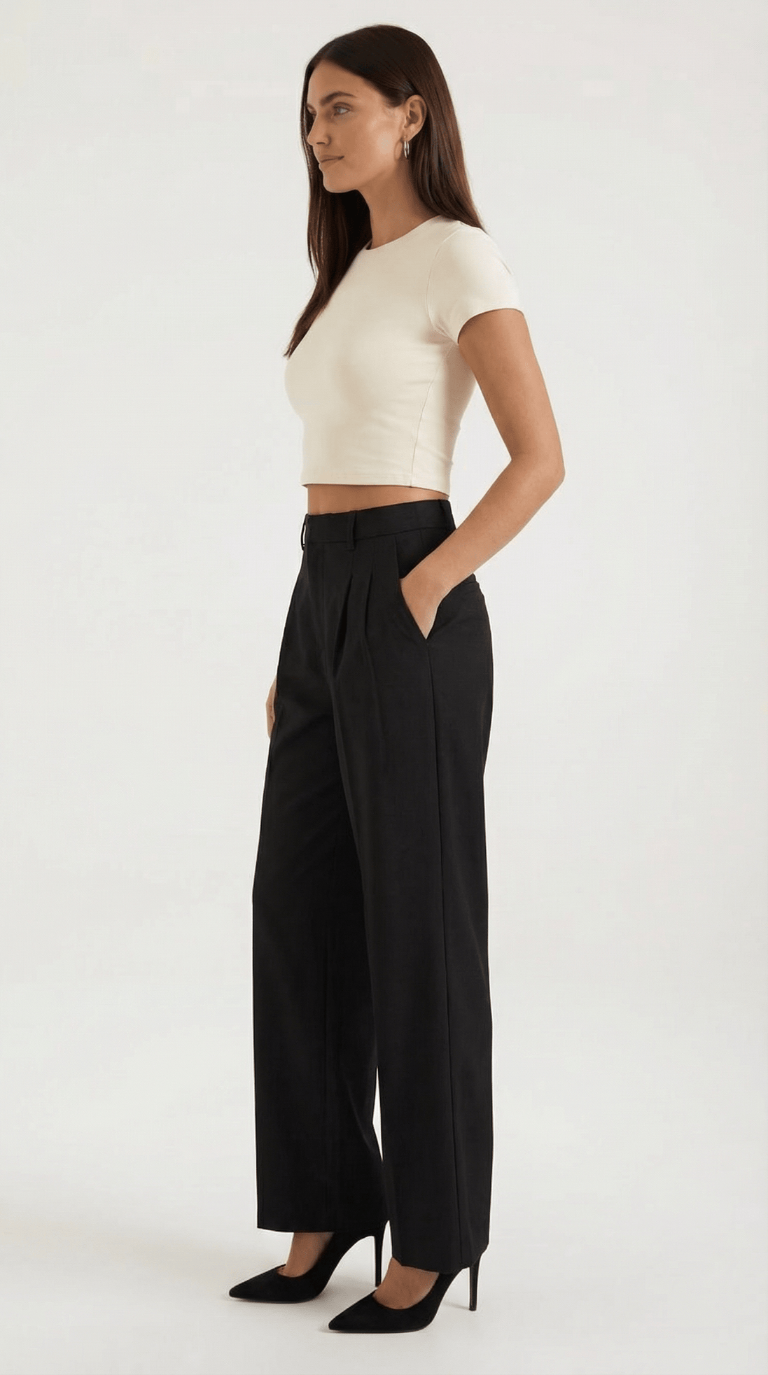 Womens Straight Leg Trousers – Relaxed Pleated Everyday Style