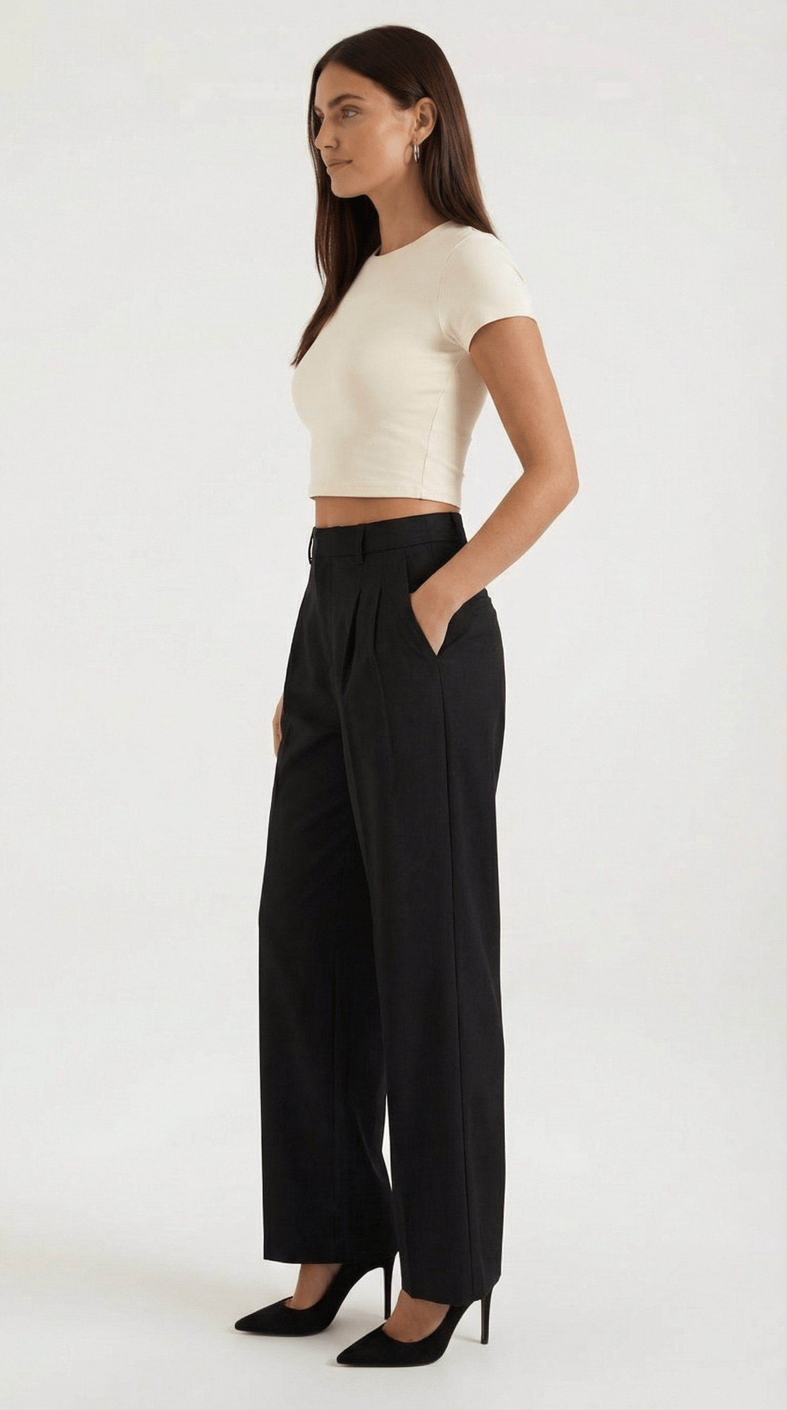 Womens Straight Leg Trousers – Relaxed Pleated Everyday Style