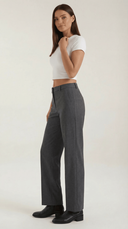 Womens Straight Leg Trousers – Relaxed Pleated Everyday Style