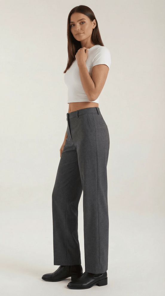 Womens Straight Leg Trousers – Relaxed Pleated Everyday Style