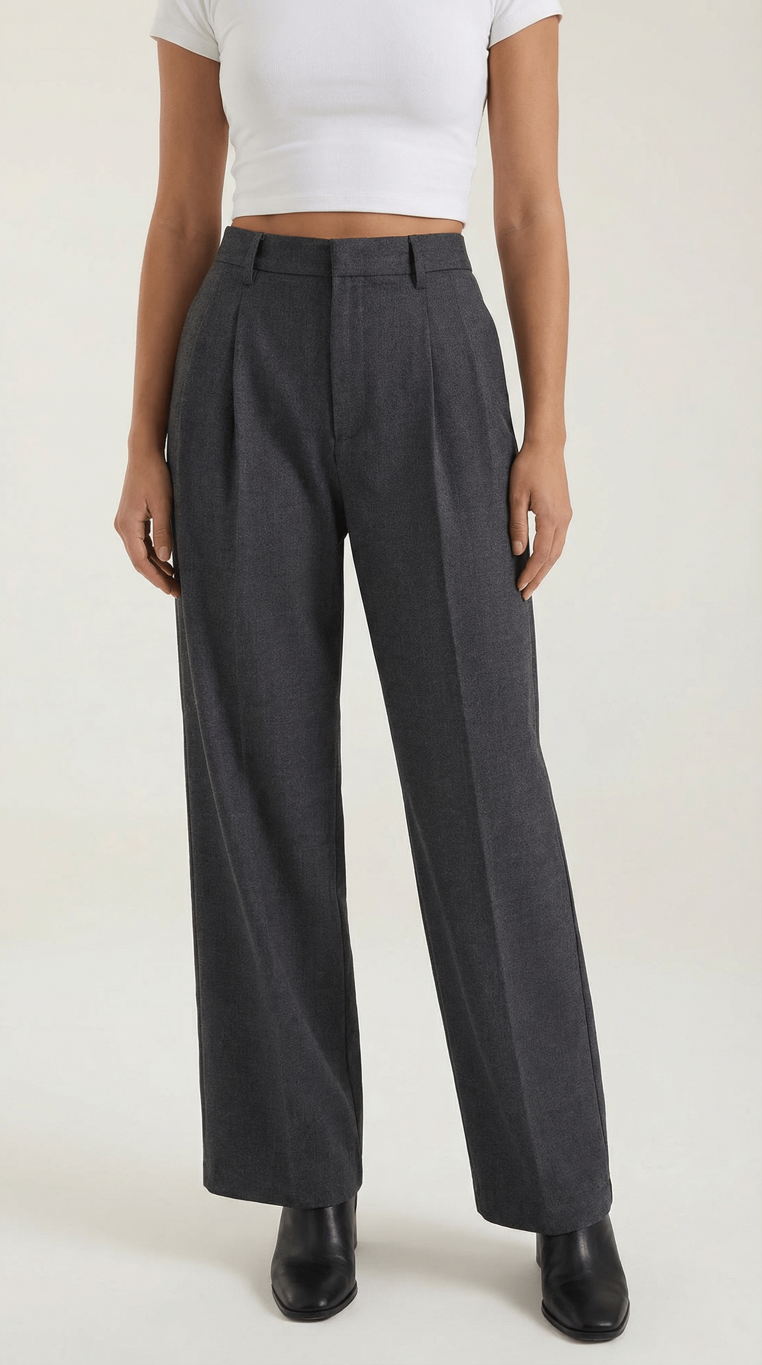 Womens Straight Leg Trousers – Relaxed Pleated Everyday Style