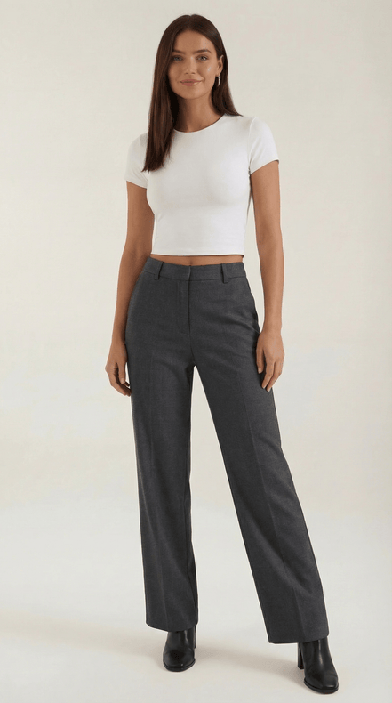 Womens Straight Leg Trousers – Relaxed Pleated Everyday Style