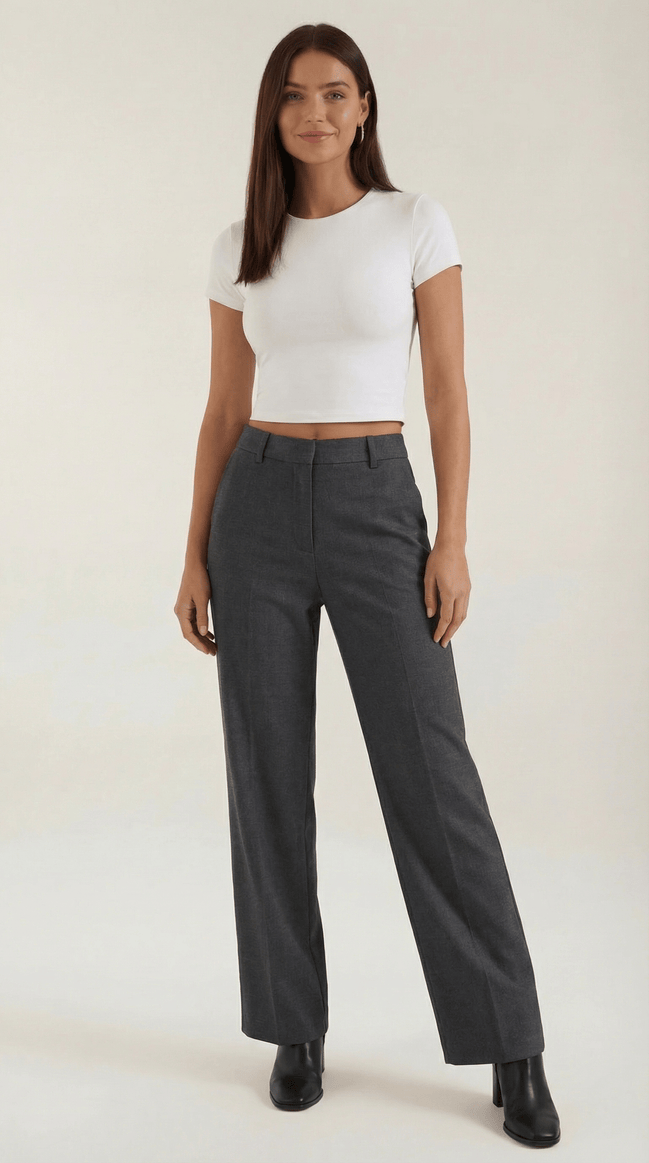 Womens Straight Leg Trousers – Relaxed Pleated Everyday Style
