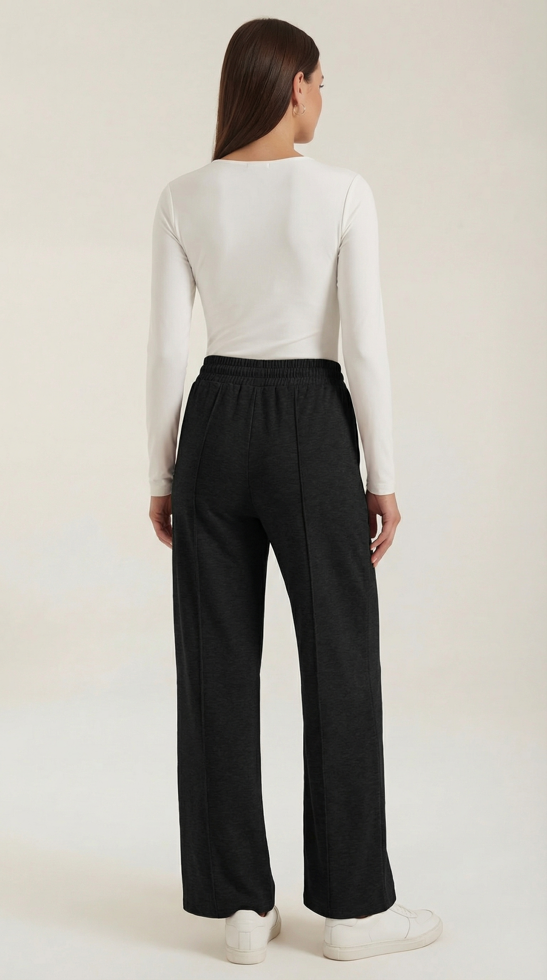 Womens Wide Leg Trousers – High-Rise Drawstring Fit