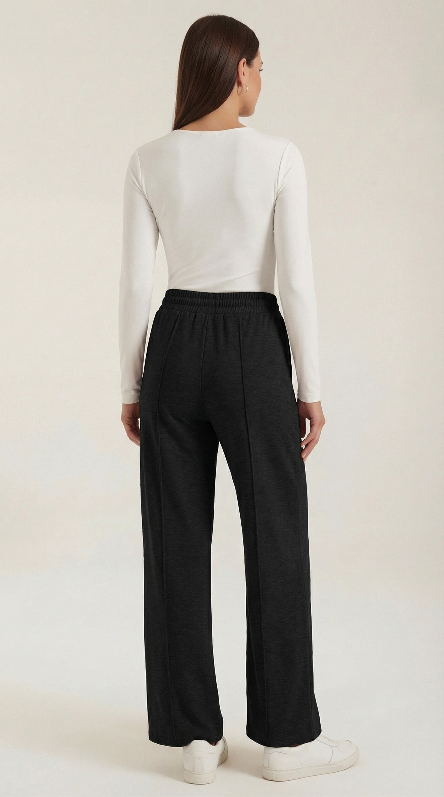 Womens Wide Leg Trousers – High-Rise Drawstring Fit