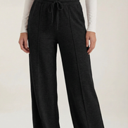 Womens Wide Leg Trousers – High-Rise Drawstring Fit