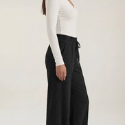 Womens Wide Leg Trousers – High-Rise Drawstring Fit