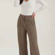 Womens Wide Leg Trousers – High-Rise Drawstring Fit