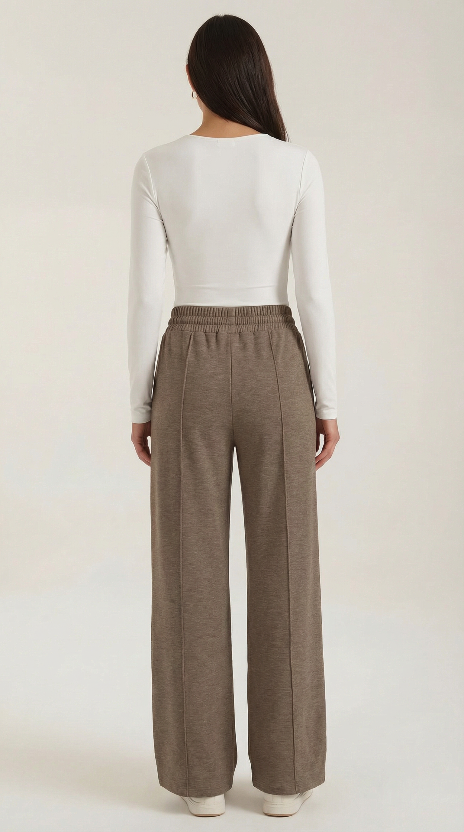 Womens Wide Leg Trousers – High-Rise Drawstring Fit