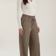 Womens Wide Leg Trousers – High-Rise Drawstring Fit