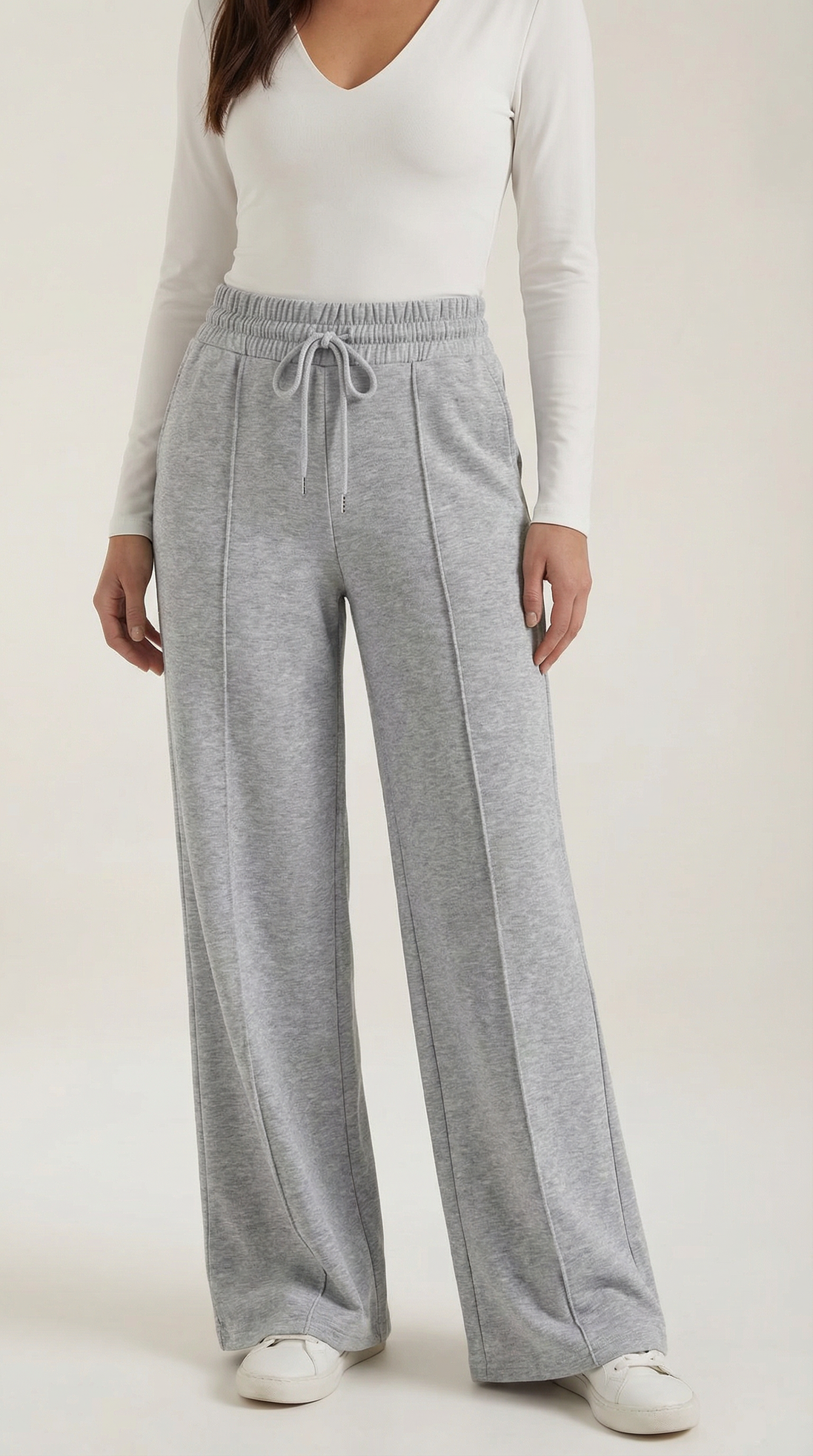 Womens Wide Leg Trousers – High-Rise Drawstring Fit