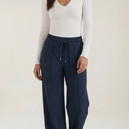 Womens Wide Leg Trousers – High-Rise Drawstring Fit