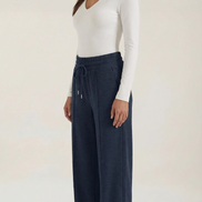 Womens Wide Leg Trousers – High-Rise Drawstring Fit