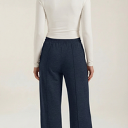 Womens Wide Leg Trousers – High-Rise Drawstring Fit