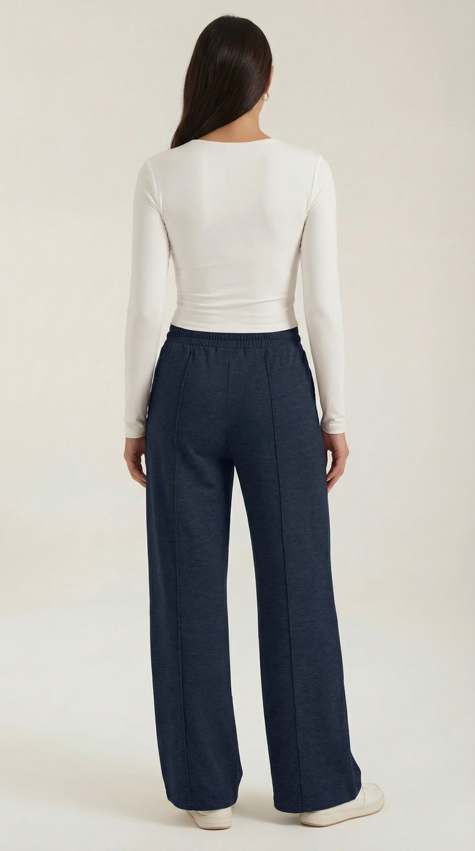 Womens Wide Leg Trousers – High-Rise Drawstring Fit