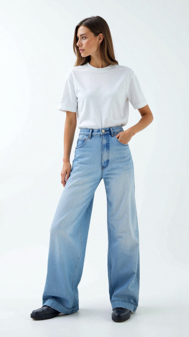 Womens Wide Leg Jeans – High Rise Statement Denim