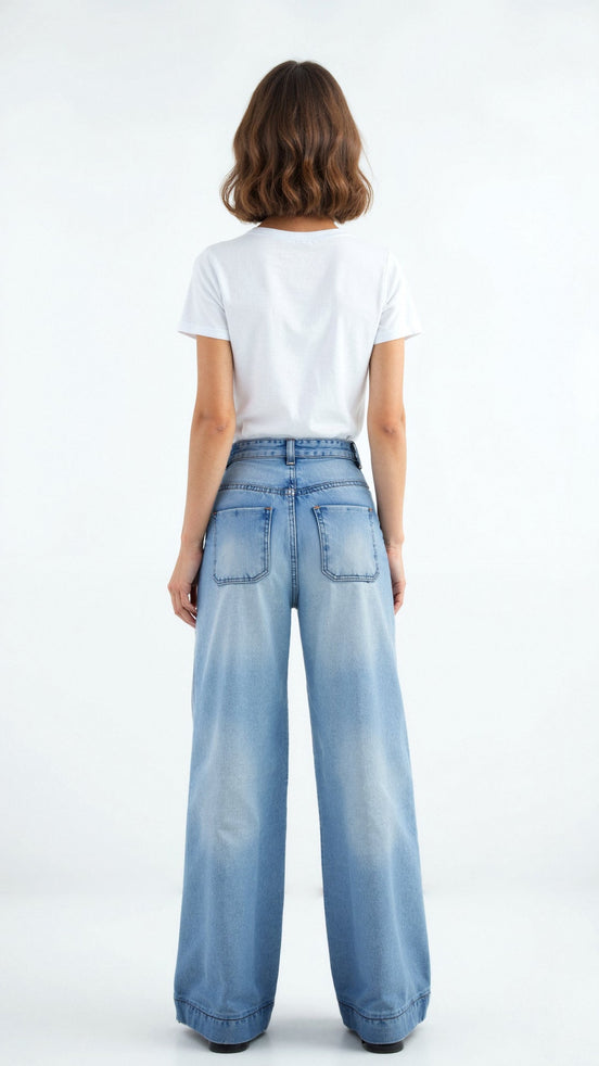 Womens Wide Leg Jeans – High Rise Statement Denim