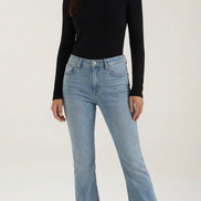 Womens Ribbed Long Sleeve Top – Fitted Crew Neck Essential