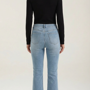 Womens Ribbed Long Sleeve Top – Fitted Crew Neck Essential