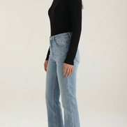 Womens Ribbed Long Sleeve Top – Fitted Crew Neck Essential