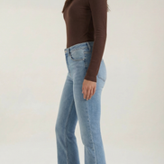 Womens Ribbed Long Sleeve Top – Fitted Crew Neck Essential