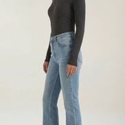 Womens Ribbed Long Sleeve Top – Fitted Crew Neck Essential