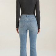 Womens Ribbed Long Sleeve Top – Fitted Crew Neck Essential