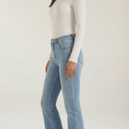 Womens Ribbed Long Sleeve Top – Fitted Crew Neck Essential