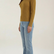 Womens Ribbed Long Sleeve Top – Fitted Crew Neck Essential
