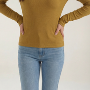 Womens Ribbed Long Sleeve Top – Fitted Crew Neck Essential