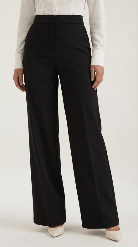Womens Wide Leg Trousers – Tailored High Rise Elegance