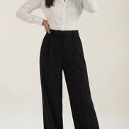 Womens Wide Leg Trousers – Tailored High Rise Elegance