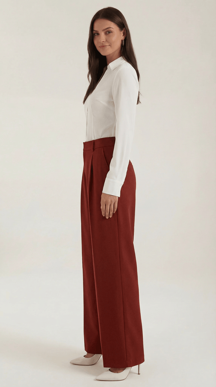 Womens Wide Leg Trousers – Tailored High Rise Elegance