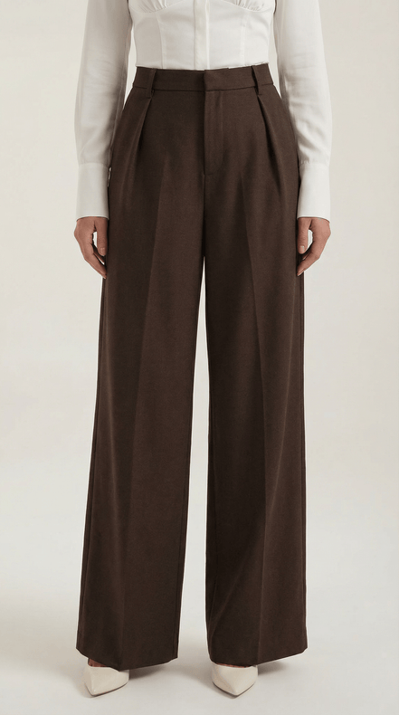 Womens Wide Leg Trousers – Tailored High Rise Elegance