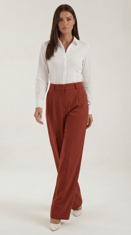 Womens Wide Leg Trousers – Tailored High Rise Elegance