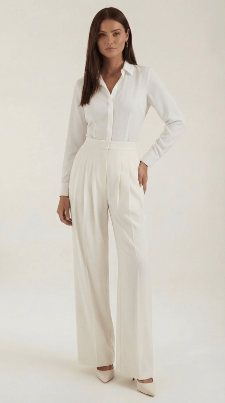 Womens Wide Leg Trousers – Minimal Tailored Modern Fit