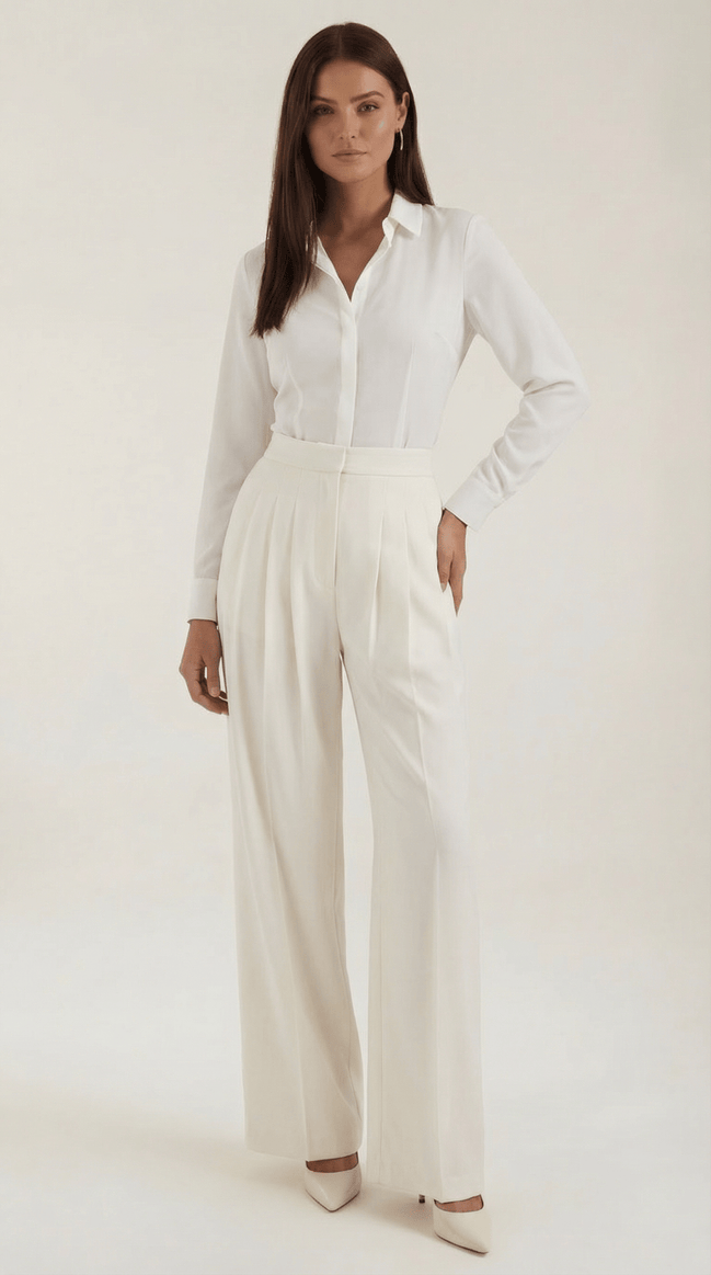 Womens Wide Leg Trousers – Minimal Tailored Modern Fit