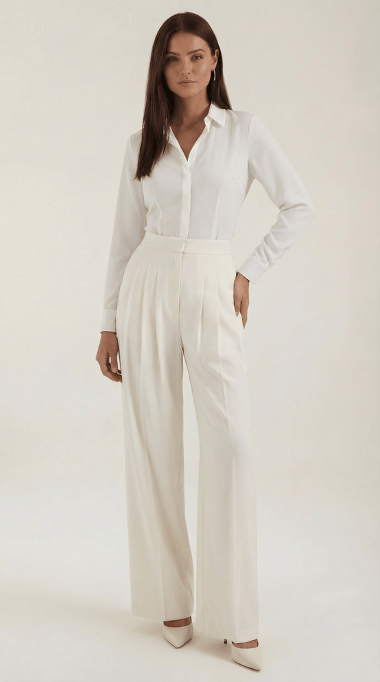 Womens Wide Leg Trousers – Minimal Tailored Modern Fit