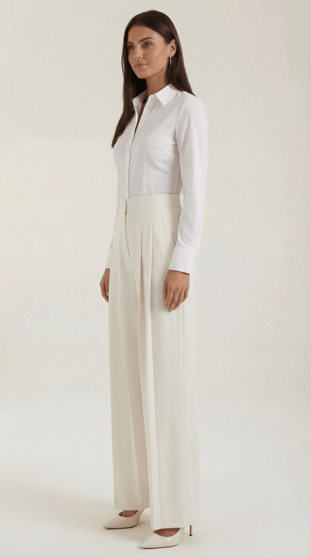 Womens Wide Leg Trousers – Minimal Tailored Modern Fit