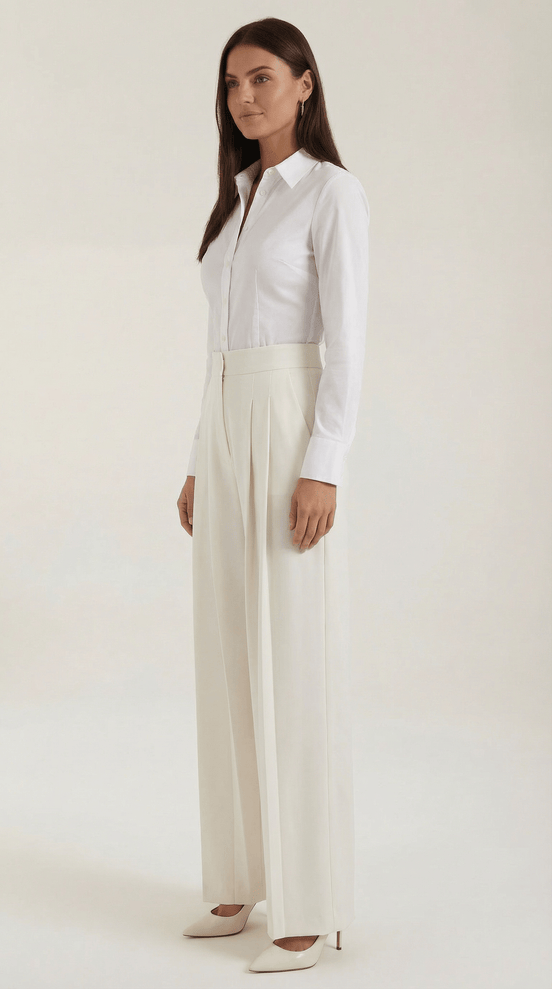 Womens Wide Leg Trousers – Minimal Tailored Modern Fit